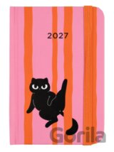 Mini diár s gumičkou na rok 2027 - Čierna mačka