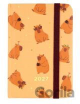 Mini diár s gumičkou na rok 2027 - Capybara