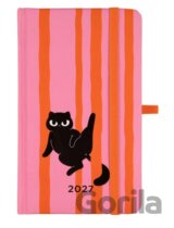 Vreckový diár s gumičkou na rok 2027 - Čierna mačka