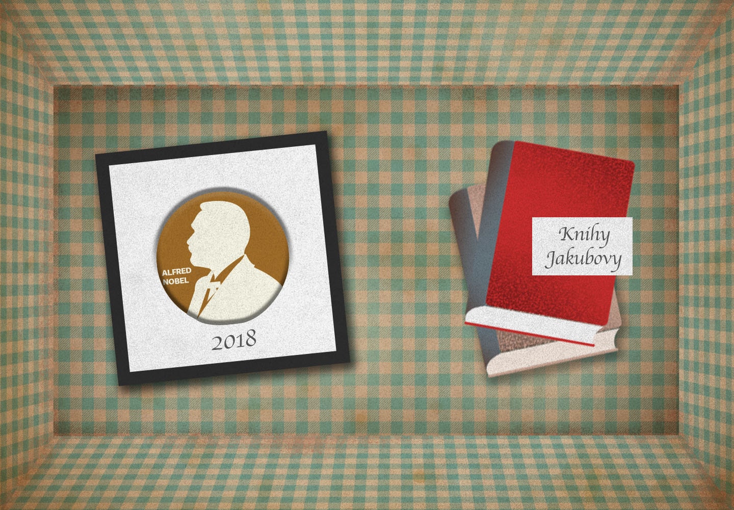 V otevřeném kufru Červená Karkulka objeví Nobelovu cenu za rok 2018 a knihy s nápisem: Knihy Jakubovy.