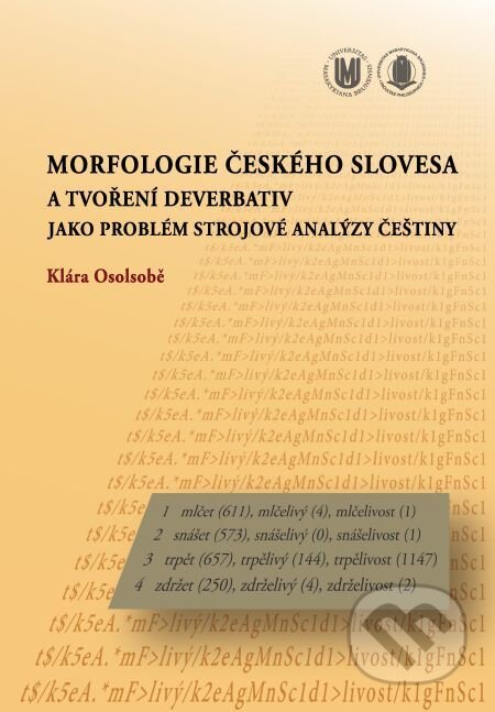 E-kniha: Morfologie českého slovesa a tvoření deverbativ jako problém strojové analýzy češtiny (Klára Osolsobě). Muni Press, 2016 E-kniha: Morfologie českého slovesa a tvoření deverbativ jako problém strojové analýzy češtiny (Klára Osolsobě). Muni Press, 2016