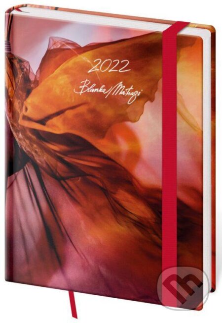Diář 2022 Vario - Matragi Red s gumičkou, týdenní, B6 - Blanka Matragi, Helma365, 2021
