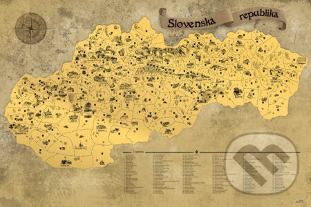 Stieracia mapa Slovenska Deluxe XL – retro (Giftio). Giftio, 2021 Stieracia mapa Slovenska Deluxe XL – retro (Giftio). Giftio, 2021