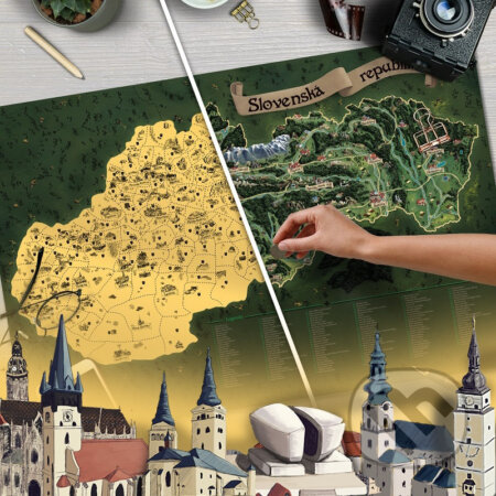 Stieracia mapa Slovenska Deluxe XXL – zlatá (Giftio). Giftio, 2021 Stieracia mapa Slovenska Deluxe XXL – zlatá (Giftio). Giftio, 2021