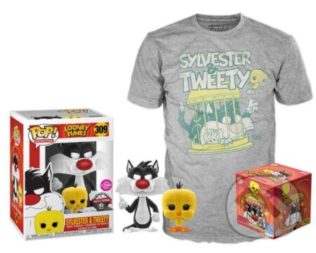 Funko POP & Tee: Looney Tunes Sylvester and Tweety, velikost XL (exkluzivní sada s tričkem), Funko, 2021