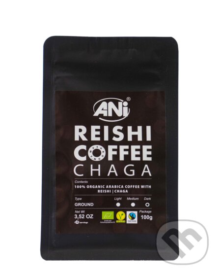 Kávy a čaje: Chaga Reishi BIO mletá káva 100g (Ani). Ani Kávy a čaje: Chaga Reishi BIO mletá káva 100g (Ani). Ani