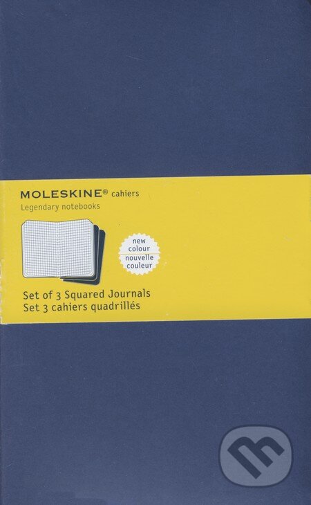 Moleskine - sada 3 stredných štvorčekových zošitov (modrá väzba), Moleskine