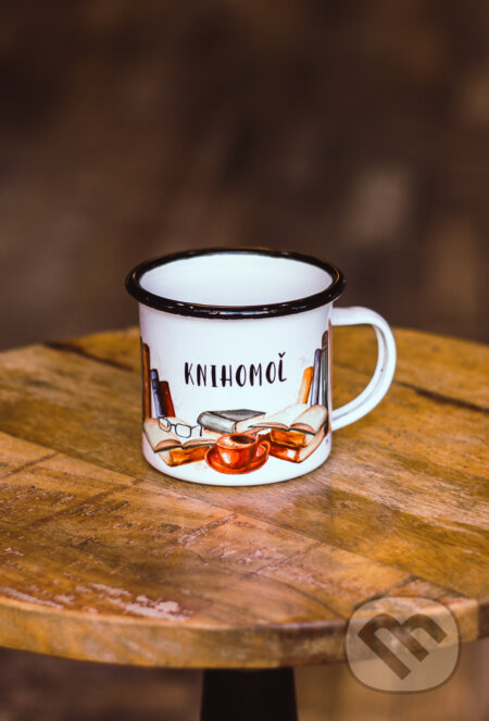 Smaltovaný hrnček Knihomoľ (Ľúbené). Ľúbené, 2021 Smaltovaný hrnček Knihomoľ (Ľúbené). Ľúbené, 2021