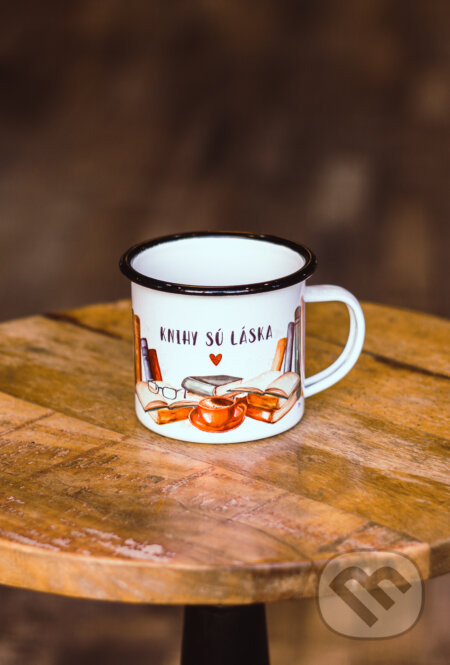 Smaltovaný hrnček Knihy sú láska (Ľúbené). Ľúbené, 2021 Smaltovaný hrnček Knihy sú láska (Ľúbené). Ľúbené, 2021