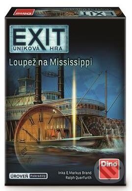 Společenská hra: Exit úniková hra: Loupež na Mississippi (Dino). Dino, 2021 Společenská hra: Exit úniková hra: Loupež na Mississippi (Dino). Dino, 2021