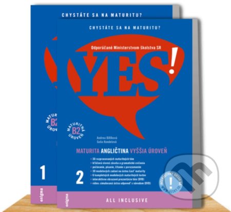Kniha: YES! Angličtina - maturita - vyššia úroveň (B2) + interaktívny obsah (Andrea Billíková a Soňa Kondelová). Enigma, 2021 Kniha: YES! Angličtina - maturita - vyššia úroveň (B2) + interaktívny obsah (Andrea Billíková a Soňa Kondelová). Enigma, 2021