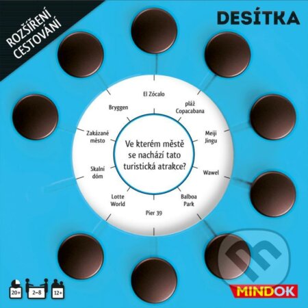 Společenská hra: Desítka: rozšíření Cestování (Mindok). Mindok, 2021 Společenská hra: Desítka: rozšíření Cestování (Mindok). Mindok, 2021