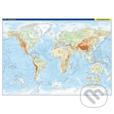 Kniha: Svět – fyzická mapa 1 : 22 000 000 (Kartografie Praha). Kartografie Praha, 2017 Kniha: Svět – fyzická mapa 1 : 22 000 000 (Kartografie Praha). Kartografie Praha, 2017