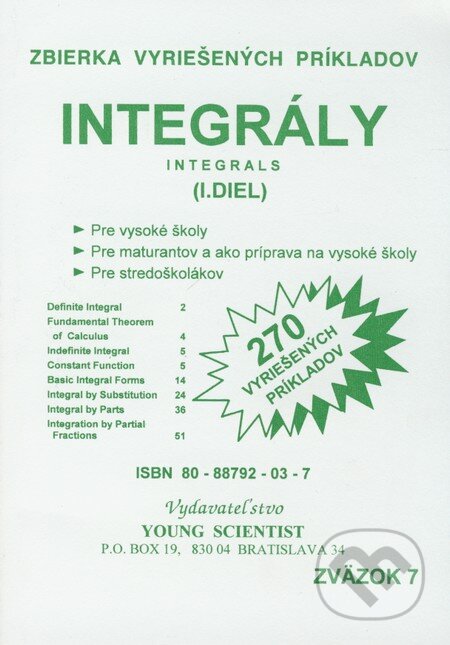 Kniha: Integrály (I. diel) (Iveta Olejárová a Marián Olejár). Young Scientist Kniha: Integrály (I. diel) (Iveta Olejárová a Marián Olejár). Young Scientist