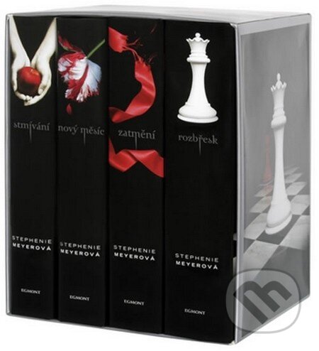 Kniha: Stmívání - komplet v krabici - tetralogie (Stephenie Meyer). Egmont ČR, 2009 Kniha: Stmívání - komplet v krabici - tetralogie (Stephenie Meyer). Egmont ČR, 2009