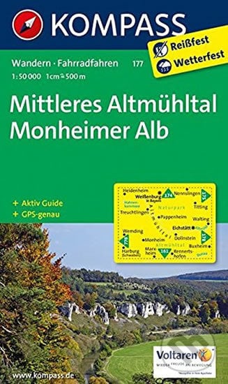 Mittleres Altmühltal Monheimer Alb 1:50T, Kompass, 2013