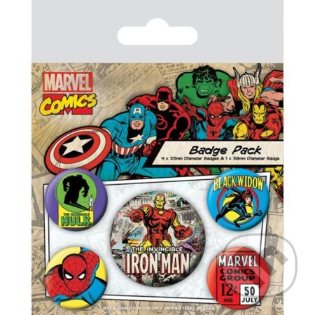 Sada placiek Marvel Comics - Iron Man, 5 ks (Pyramid International). Pyramid International, 2021 Sada placiek Marvel Comics - Iron Man, 5 ks (Pyramid International). Pyramid International, 2021