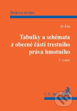 Kniha: Tabulky a schémata z obecné části trestního práva hmotného (Jiří Říha). C. H. Beck, 2012 Kniha: Tabulky a schémata z obecné části trestního práva hmotného (Jiří Říha). C. H. Beck, 2012