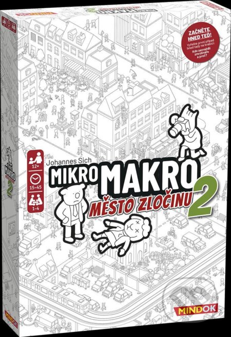 Spoločenská hra: MikroMakro: Město zločinu 2 (Johannes Sich). Mindok, 2021 Spoločenská hra: MikroMakro: Město zločinu 2 (Johannes Sich). Mindok, 2021