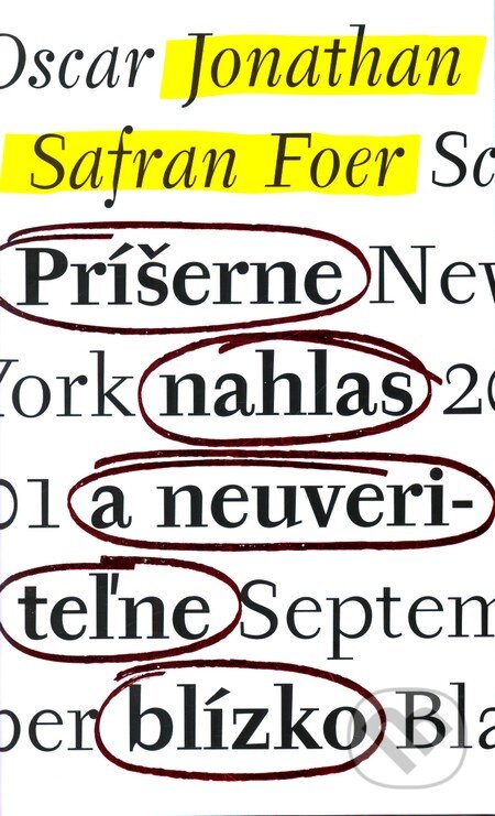 Kniha: Príšerne nahlas a neuveriteľne blízko (Jonathan Safran Foer). Slovart, 2012 Kniha: Príšerne nahlas a neuveriteľne blízko (Jonathan Safran Foer). Slovart, 2012
