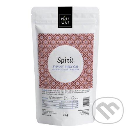 Kávy a čaje: Spirit - sypaný biely čaj aromatizovaný, ochutený (Pure Way). Pure Way, 2021 Kávy a čaje: Spirit - sypaný biely čaj aromatizovaný, ochutený (Pure Way). Pure Way, 2021