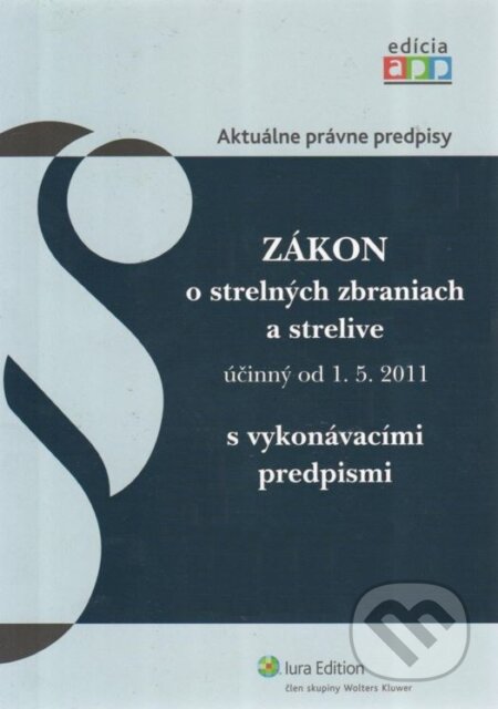 Kniha: Zákon o strelných zbraniach a strelive účinný od 1.5.2011 s vykonávacími predpismi (Wolters Kluwer (Iura Edition)). Wolters Kluwer (Iura Edition), 2011 Kniha: Zákon o strelných zbraniach a strelive účinný od 1.5.2011 s vykonávacími predpismi (Wolters Kluwer (Iura Edition)). Wolters Kluwer (Iura Edition), 2011