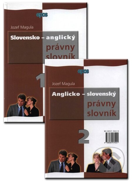 Kniha: Slovensko - anglický právny slovník, Anglicko - slovenský právny slovník I.+II. diel (Jozef Magula). Epos, 2002 Kniha: Slovensko - anglický právny slovník, Anglicko - slovenský právny slovník I.+II. diel (Jozef Magula). Epos, 2002