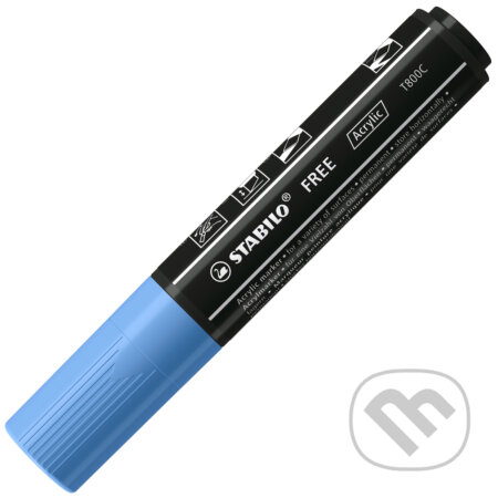 STABILO FREE Acrylic - T800C Klinový hrot 4-10mm - kobaltová modrá, STABILO, 2021