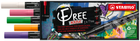 STABILO FREE Acrylic - T100 Okrúhly hrot 1-2mm - Spring (STABILO). STABILO, 2021 STABILO FREE Acrylic - T100 Okrúhly hrot 1-2mm - Spring (STABILO). STABILO, 2021