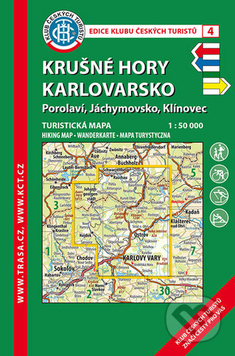 Kniha: Krušné hory - Karlovarsko 1:50 000 (Porolaví, Jáchymovsko, Klínovec) (Klub českých turistů). Klub českých turistů, 2020 Kniha: Krušné hory - Karlovarsko 1:50 000 (Porolaví, Jáchymovsko, Klínovec) (Klub českých turistů). Klub českých turistů, 2020