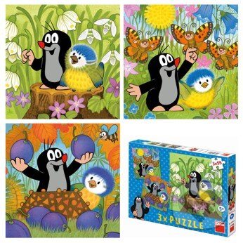 Puzzle: Krtko a vtáčik 3 v 1 (Dino). Dino Puzzle: Krtko a vtáčik 3 v 1 (Dino). Dino