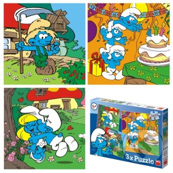 Puzzle: Šmolkovia 3 v 1 (Dino). Dino Puzzle: Šmolkovia 3 v 1 (Dino). Dino