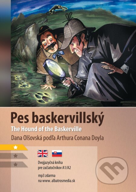 Kniha: Pes baskervillský / The Hound of the Baskervilles (Arthur Conan Doyle a Dana Olšovská). Lindeni, 2022 Kniha: Pes baskervillský / The Hound of the Baskervilles (Arthur Conan Doyle a Dana Olšovská). Lindeni, 2022