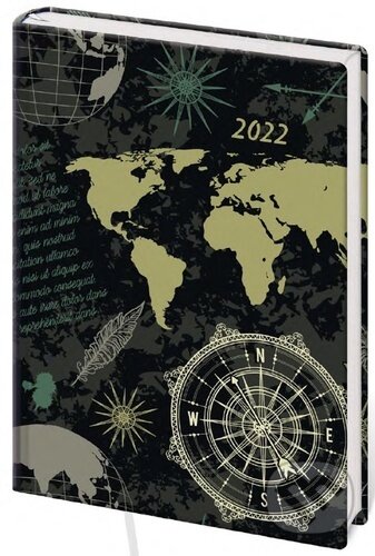 Diář 2022 A5 LYRA denní L205 Continents, Stil calendars, 2022