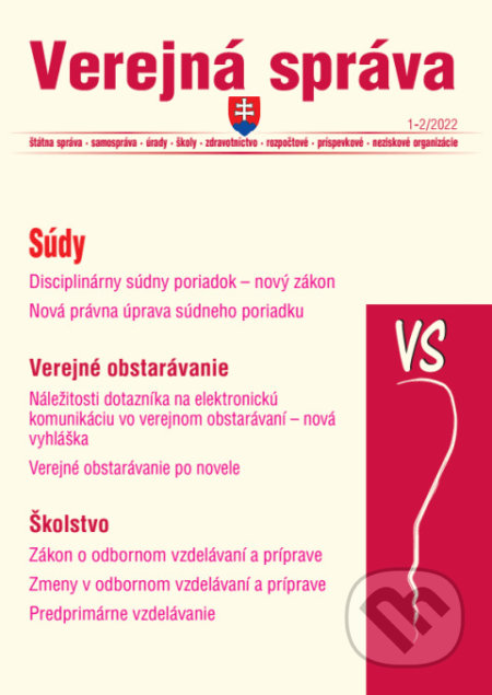 Kniha: Verejná správa č. 1-2 / 2022 - Odborné vzdelávanie a príprava (Poradca s.r.o.). Poradca s.r.o., 2022 Kniha: Verejná správa č. 1-2 / 2022 - Odborné vzdelávanie a príprava (Poradca s.r.o.). Poradca s.r.o., 2022