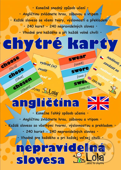 Kniha: Chytré karty: Angličtina - Nepravidelná slovesa (Chytrá Lola). Chytrá Lola, 2012 Kniha: Chytré karty: Angličtina - Nepravidelná slovesa (Chytrá Lola). Chytrá Lola, 2012