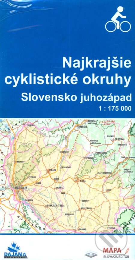 Kniha: Najkrajšie cyklistické okruhy - Slovensko juhozápad 1 : 175 000 (Mapa Slovakia). Mapa Slovakia, 2012 Kniha: Najkrajšie cyklistické okruhy - Slovensko juhozápad 1 : 175 000 (Mapa Slovakia). Mapa Slovakia, 2012
