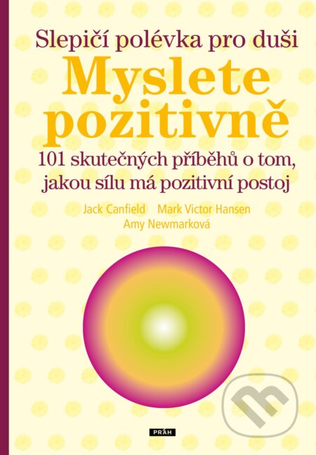 Kniha: Slepičí polévka pro duši: Myslete pozitivně (Jack Canfield a Mark Victor Hansen). Práh, 2012 Kniha: Slepičí polévka pro duši: Myslete pozitivně (Jack Canfield a Mark Victor Hansen). Práh, 2012