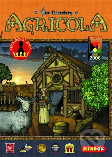 Společenská hra: Agricola (Uwe Rosenberg). Mindok, 2008 Společenská hra: Agricola (Uwe Rosenberg). Mindok, 2008