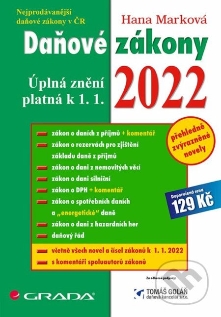E-kniha: Daňové zákony 2022 (Hana Marková). Grada, 2022 E-kniha: Daňové zákony 2022 (Hana Marková). Grada, 2022