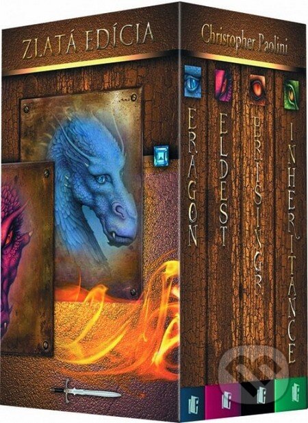 Kniha: Odkaz Dračích jazdcov – komplet 4 knihy (zlatá edícia) (Christopher Paolini), 2012 Kniha: Odkaz Dračích jazdcov – komplet 4 knihy (zlatá edícia) (Christopher Paolini), 2012