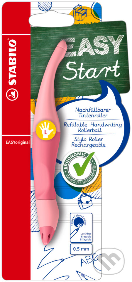 Ergonomický roller pre ľavákov - STABILO EASYoriginal Pastel pastelová ružová, STABILO, 2021