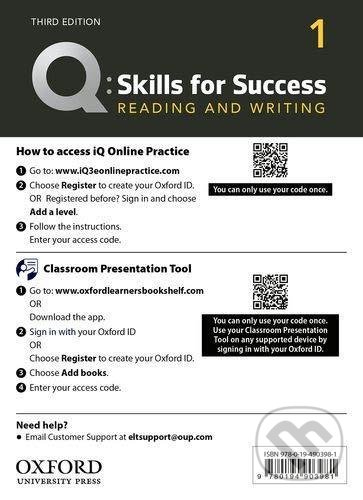 Kniha: Q: Skills for Success: Reading and Writing 1 - Teacher´s Access Card, 3rd (Sarah Lynn). Oxford University Press, 2019 Kniha: Q: Skills for Success: Reading and Writing 1 - Teacher´s Access Card, 3rd (Sarah Lynn). Oxford University Press, 2019