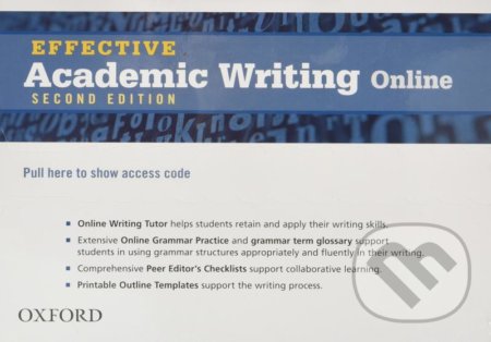 Kniha: Effective Academic Writing: Student Access Code Card (All levels), 2nd (Oxford University Press). Oxford University Press, 2013 Kniha: Effective Academic Writing: Student Access Code Card (All levels), 2nd (Oxford University Press). Oxford University Press, 2013