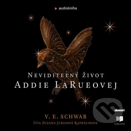Audiokniha: Neviditeľný život Addie LaRueovej (Victoria Schwab). Publixing, Slovart, 2022 Audiokniha: Neviditeľný život Addie LaRueovej (Victoria Schwab). Publixing, Slovart, 2022