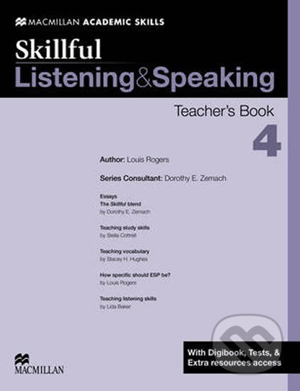 Kniha: Skillful Listening & Speaking 4: Teacher´s Book + Digibook + Audio CD (Dorothy Zemach). MacMillan, 2014 Kniha: Skillful Listening & Speaking 4: Teacher´s Book + Digibook + Audio CD (Dorothy Zemach). MacMillan, 2014