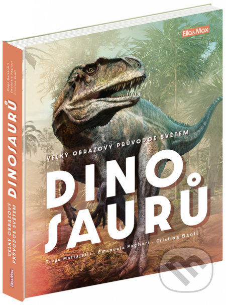 Kniha: Velký obrazový průvodce světem dinosaurů (Cristina Banfi, Diego Mattarelli a Emanuela Pagliari). Ella & Max, 2022 Kniha: Velký obrazový průvodce světem dinosaurů (Cristina Banfi, Diego Mattarelli a Emanuela Pagliari). Ella & Max, 2022