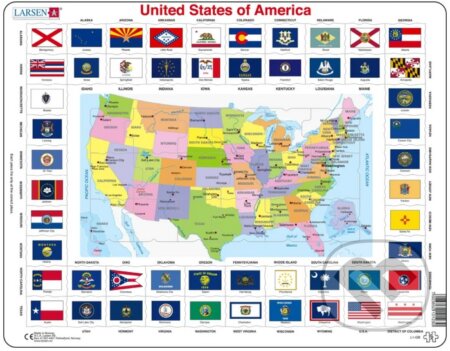 Puzzle: United States of America - Political Map (Larsen). Larsen Puzzle: United States of America - Political Map (Larsen). Larsen