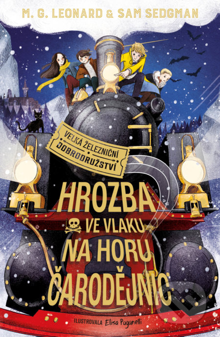 Kniha: Hrozba ve vlaku na horu čarodějnic (M.G. Leonard a Sam Sedgman). Drobek, 2022 Kniha: Hrozba ve vlaku na horu čarodějnic (M.G. Leonard a Sam Sedgman). Drobek, 2022