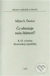 Kniha: Čo ohrozuje našu štátnosť (Milan S. Ďurica). Lúč, 2008 Kniha: Čo ohrozuje našu štátnosť (Milan S. Ďurica). Lúč, 2008